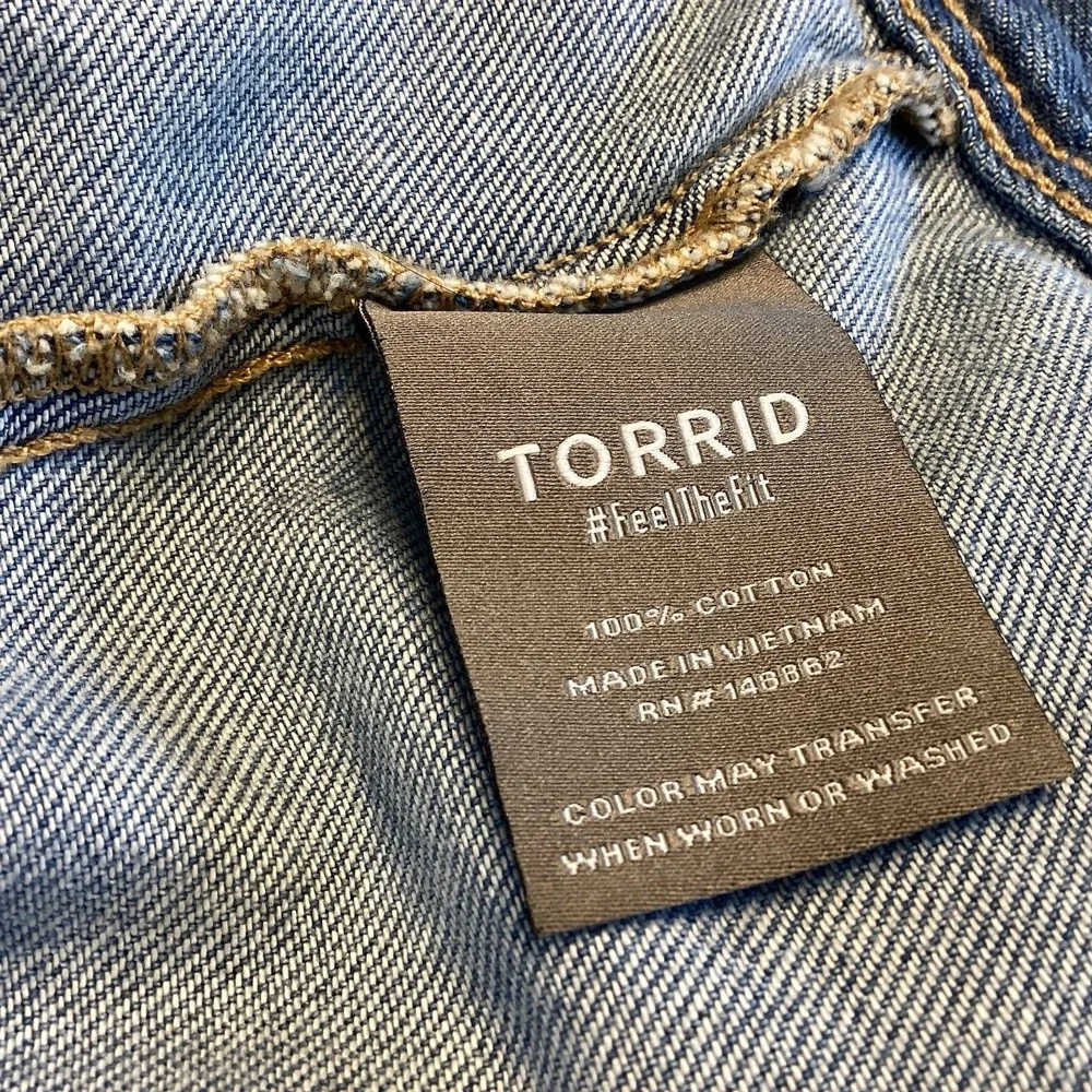 Torrid Jean Jacket Women's Sz‎ 4x Blue Trucker Denim Medium Wash Cotton EUC